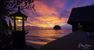 sunset at Pulau pef, Raja Ampat, Indonesia by Filip Staes 